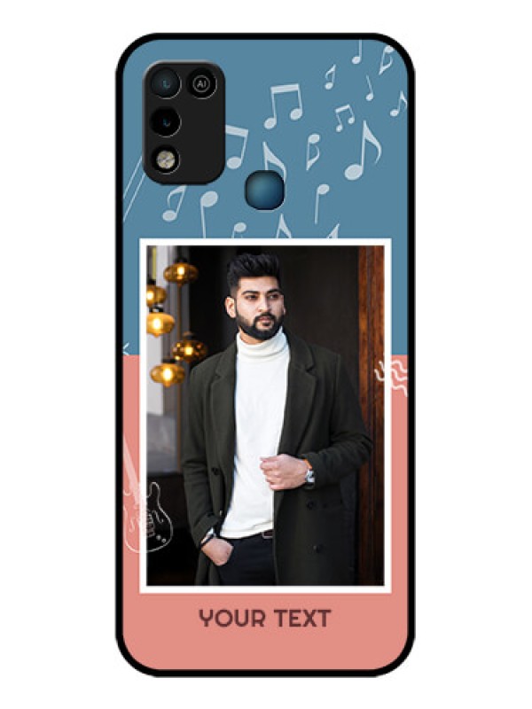 Custom Infinix Smart 5 Photo Printing on Glass Case - with Color Musical Note Design