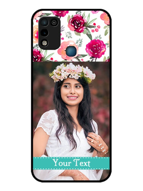 Custom Infinix Smart 5 Custom Glass Phone Case - Watercolor Floral Design