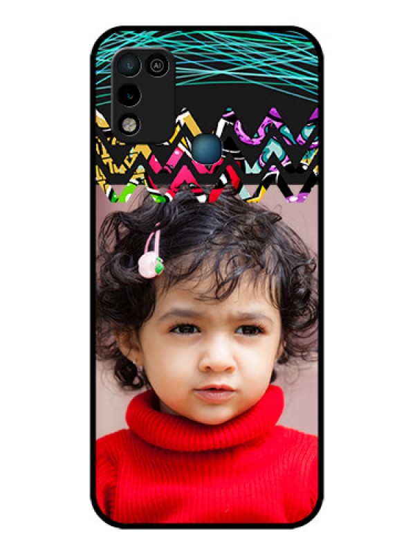 Custom Infinix Smart 5 Personalized Glass Phone Case - Neon Abstract Design