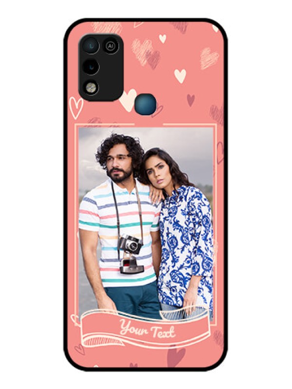 Custom Infinix Smart 5 Custom Glass Phone Case - Love doodle art Design