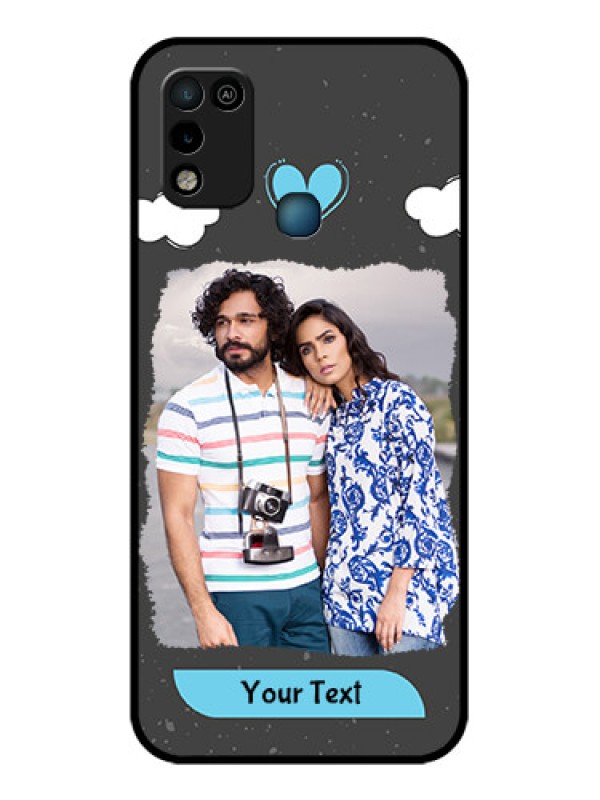 Custom Infinix Smart 5 Custom Glass Phone Case - Splashes with love doodles Design