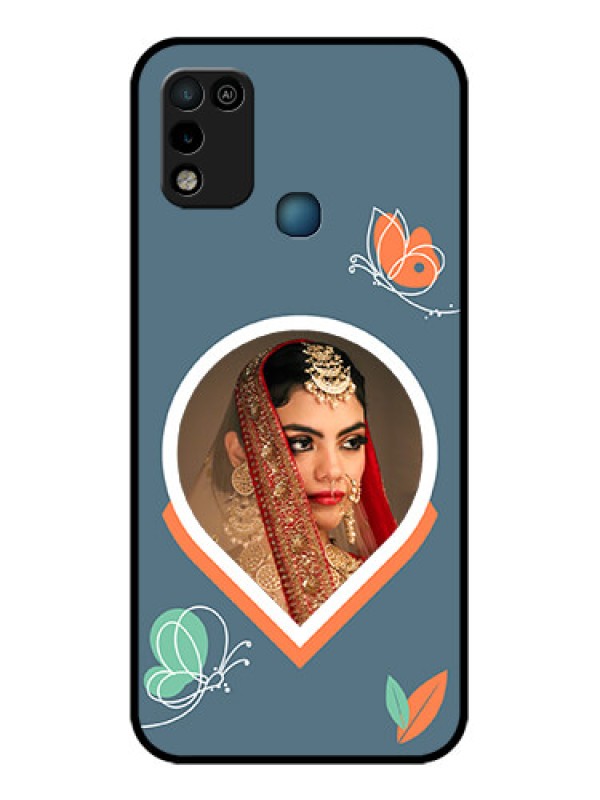 Custom Infinix Smart 5 Custom Glass Mobile Case - Droplet Butterflies Design