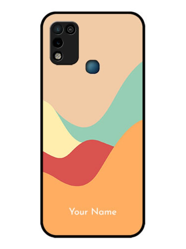 Custom Infinix Smart 5 Personalized Glass Phone Case - Ocean Waves Multi-colour Design