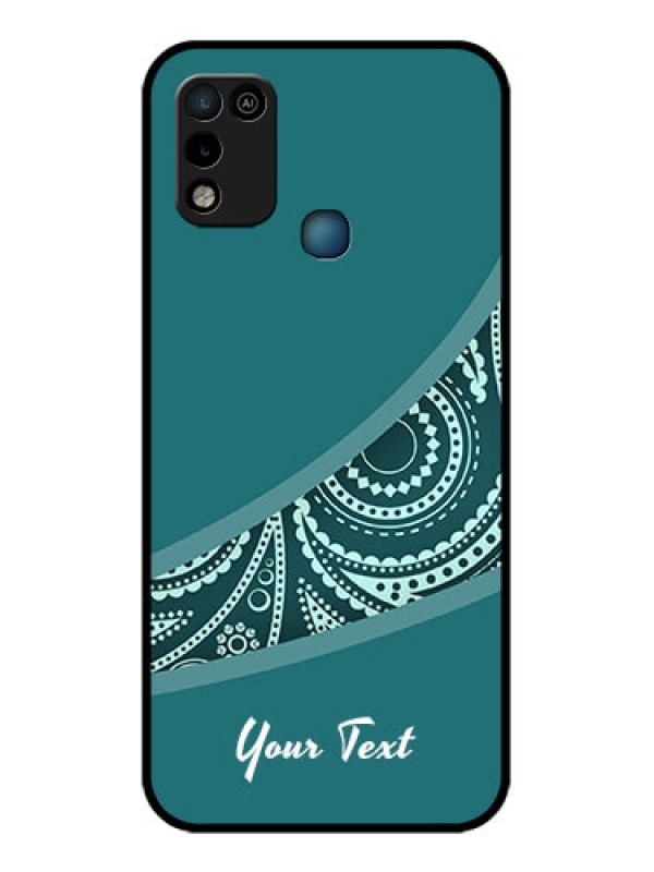 Custom Infinix Smart 5 Photo Printing on Glass Case - semi visible floral Design