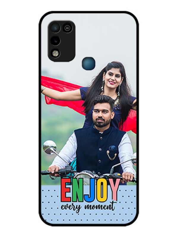Custom Infinix Smart 5 Photo Printing on Glass Case - Enjoy Every Moment Design