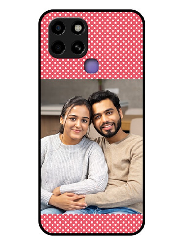 Custom Infinix Smart 6 Custom Glass Phone Case - White Dotted Design