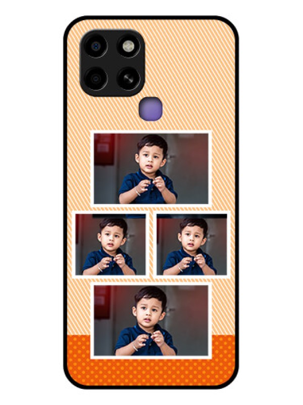 Custom Infinix Smart 6 Photo Printing on Glass Case - Bulk Photos Upload Design