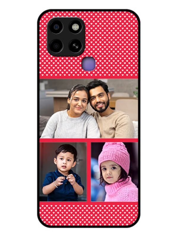 Custom Infinix Smart 6 Personalized Glass Phone Case - Bulk Pic Upload Design