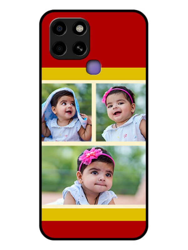 Custom Infinix Smart 6 Custom Glass Mobile Case - Multiple Pic Upload Design