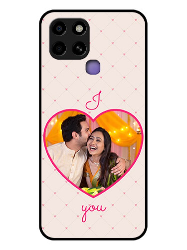 Custom Infinix Smart 6 Custom Glass Mobile Case - Heart Shape Design