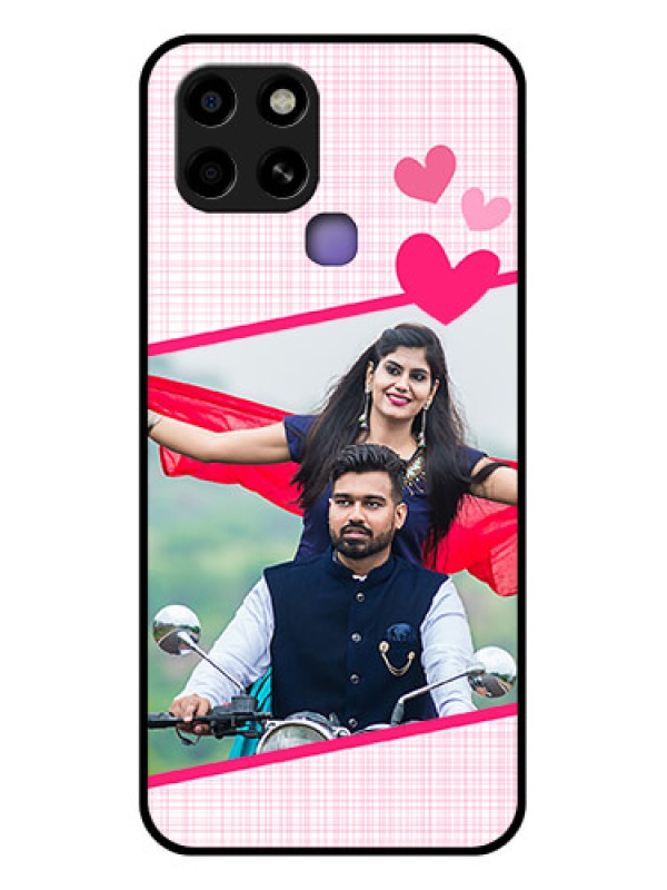 Custom Infinix Smart 6 Custom Glass Phone Case - Love Shape Heart Design