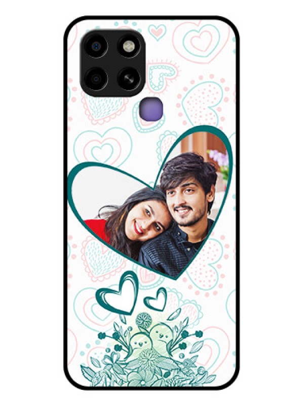 Custom Infinix Smart 6 Photo Printing on Glass Case - Premium Couple Design