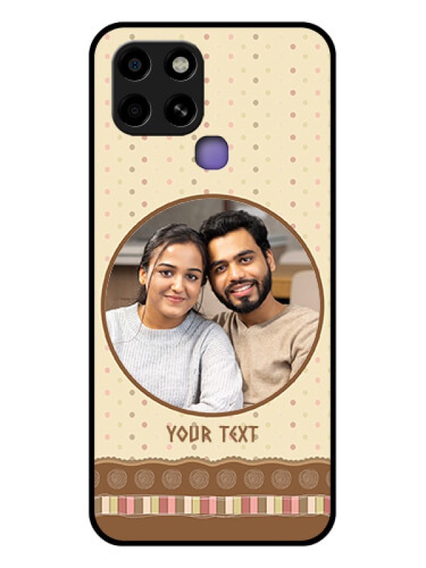 Custom Infinix Smart 6 Custom Glass Mobile Case - Brown Dotted Mobile Case Design
