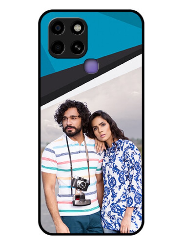 Custom Infinix Smart 6 Photo Printing on Glass Case - Simple Pattern Photo Upload Design