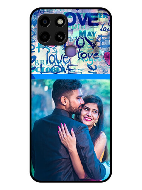 Custom Infinix Smart 6 Custom Glass Mobile Case - Colorful Love Design
