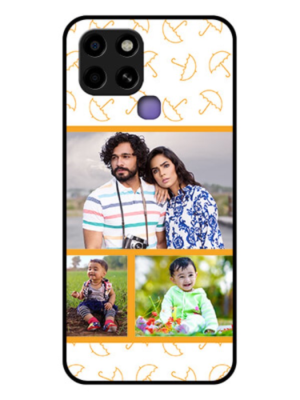 Custom Infinix Smart 6 Custom Glass Mobile Case - Yellow Pattern Design