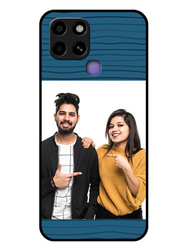 Custom Infinix Smart 6 Custom Glass Phone Case - Blue Pattern Cover Design