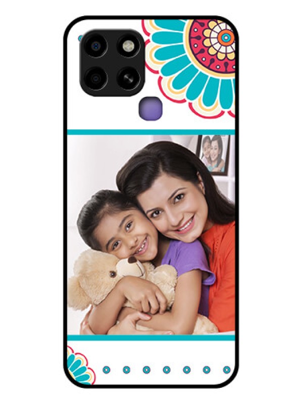 Custom Infinix Smart 6 Custom Glass Phone Case - Flower Design