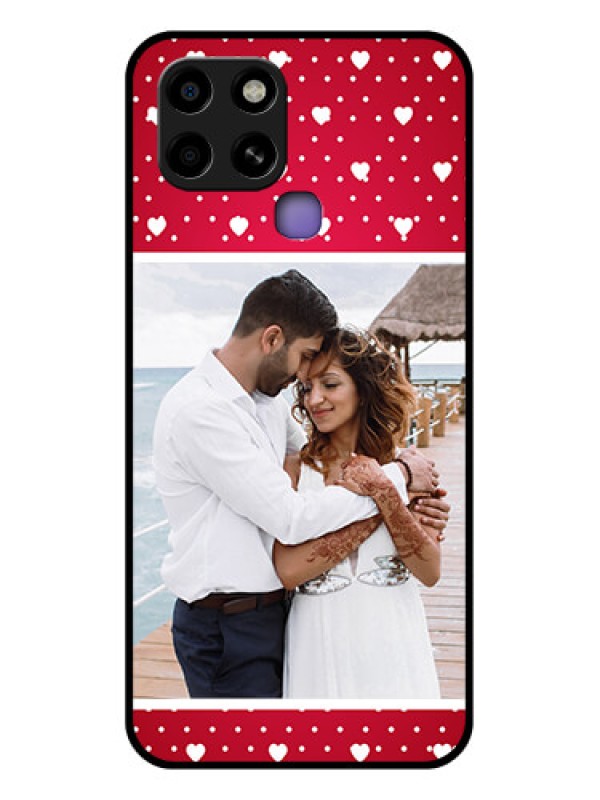 Custom Infinix Smart 6 Photo Printing on Glass Case - Hearts Mobile Case Design