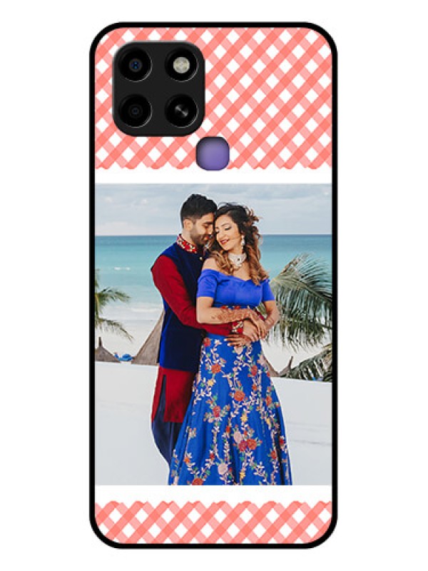 Custom Infinix Smart 6 Personalized Glass Phone Case - Pink Pattern Design