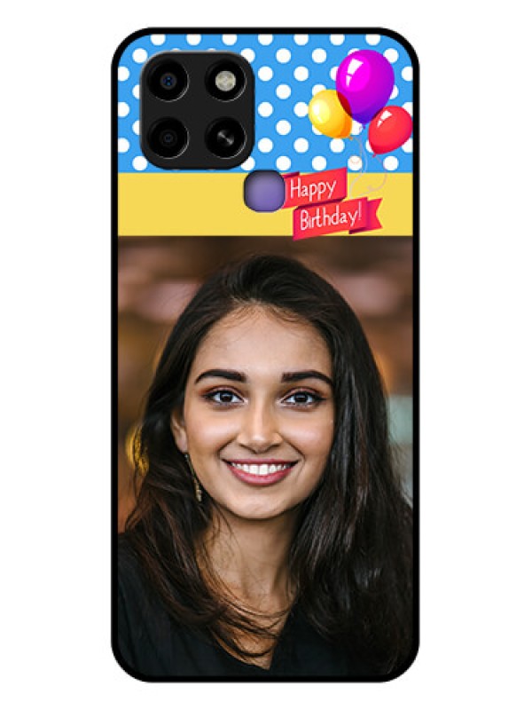 Custom Infinix Smart 6 Custom Glass Mobile Case - Happy Birthday Design