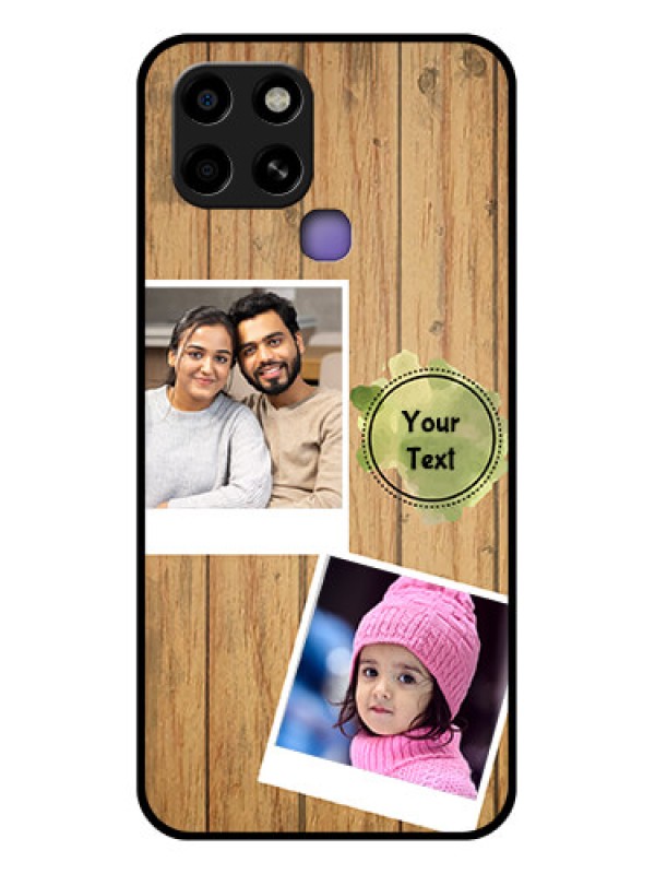 Custom Infinix Smart 6 Custom Glass Phone Case - Wooden Texture Design