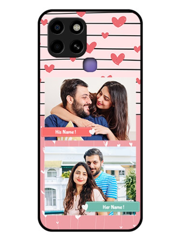 Custom Infinix Smart 6 Custom Glass Mobile Case - Photo with Heart Design