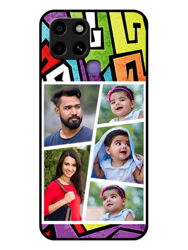 Custom Infinix Smart 6 Custom Glass Phone Case - Graffiti pattern Design