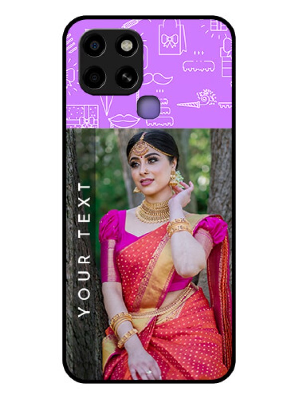 Custom Infinix Smart 6 Custom Glass Mobile Case - Birthday Icons Design