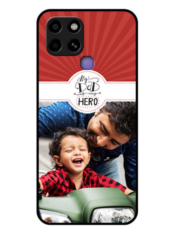 Custom Infinix Smart 6 Photo Printing on Glass Case - My Dad Hero Design