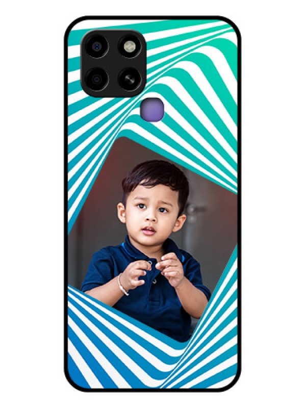 Custom Infinix Smart 6 Personalized Glass Phone Case - Abstract Spiral Design