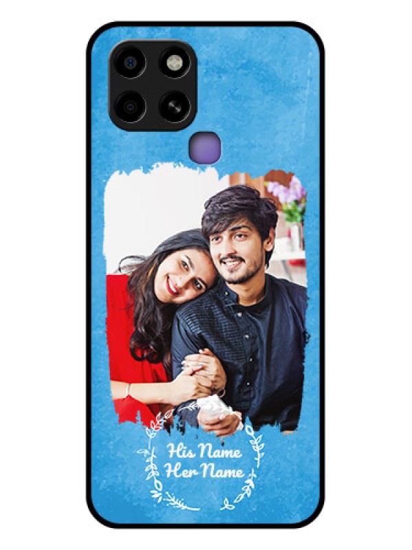 Custom Infinix Smart 6 Custom Glass Phone Case - Blue Color Vintage Design