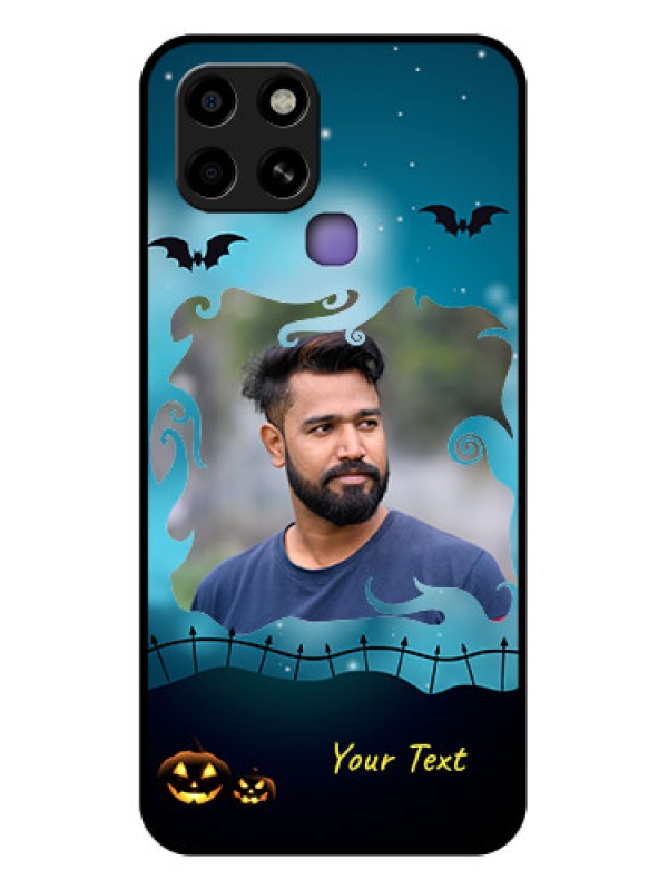 Custom Infinix Smart 6 Custom Glass Phone Case - Halloween frame design