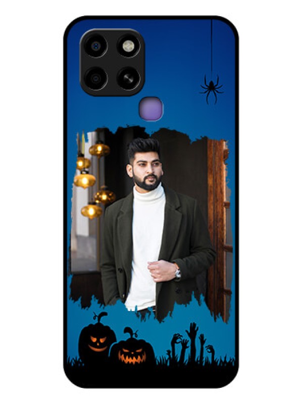 Custom Infinix Smart 6 Photo Printing on Glass Case - with pro Halloween design