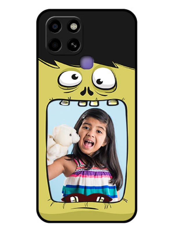 Custom Infinix Smart 6 Personalized Glass Phone Case - Cartoon monster back case Design