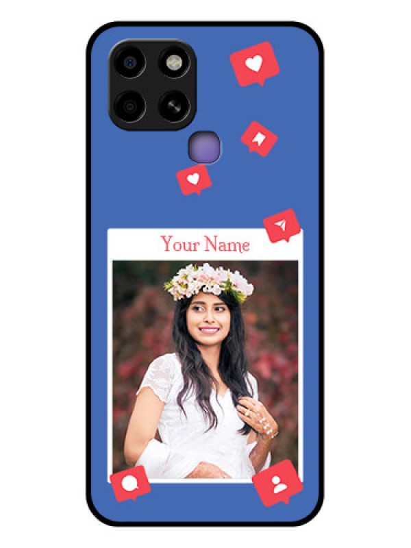 Custom Infinix Smart 6 Custom Glass Phone Case - Like Share And Comment Design