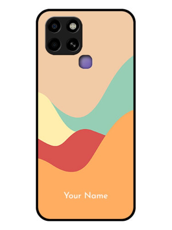 Custom Infinix Smart 6 Personalized Glass Phone Case - Ocean Waves Multi-colour Design