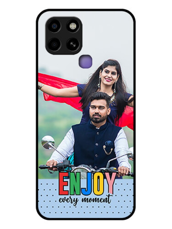 Custom Infinix Smart 6 Photo Printing on Glass Case - Enjoy Every Moment Design