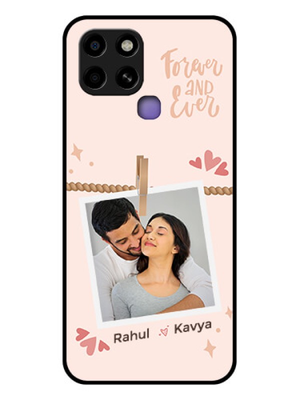 Custom Infinix Smart 6 Custom Glass Phone Case - Forever and ever love Design