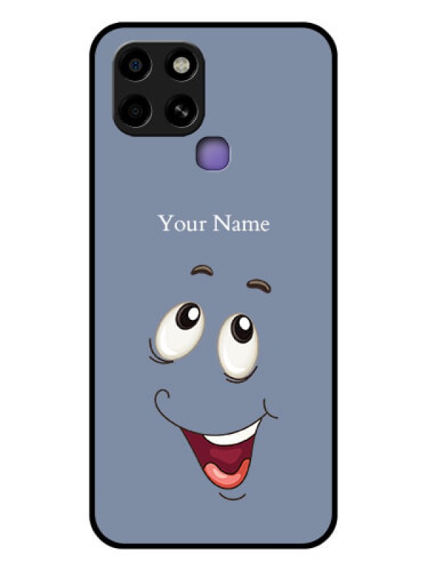 Custom Infinix Smart 6 Photo Printing on Glass Case - Laughing Cartoon Face Design