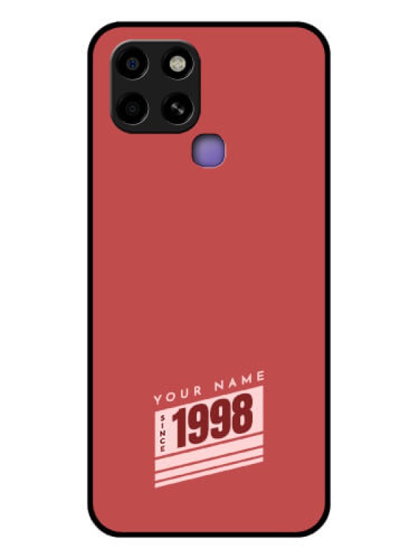 Custom Infinix Smart 6 Custom Glass Phone Case - Red custom year of birth Design