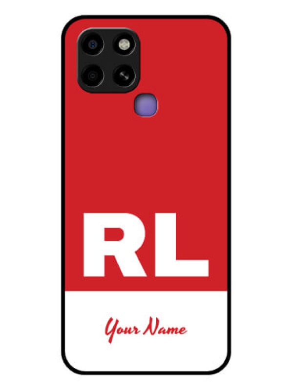 Custom Infinix Smart 6 Personalized Glass Phone Case - dual tone custom text Design