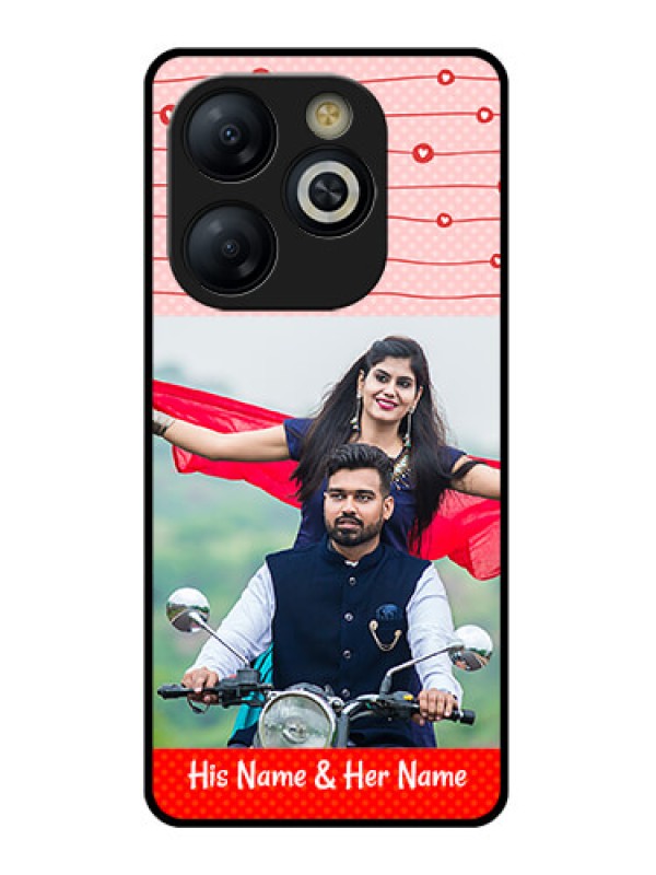 Custom Smart 8 HD Custom Glass Phone Case - Red Pattern Case Design