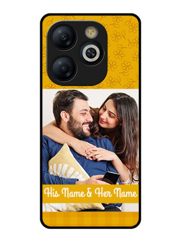 Custom Smart 8 HD Custom Glass Phone Case - Yellow Floral Design
