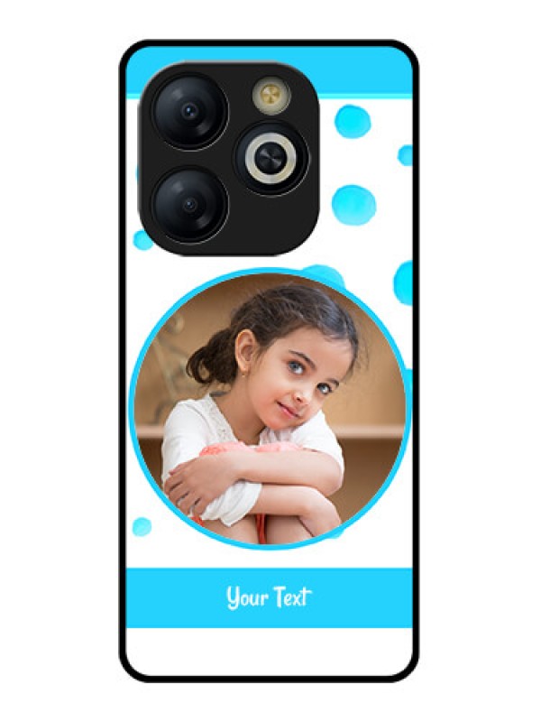Custom Smart 8 HD Custom Glass Phone Case - Blue Bubbles Pattern Design