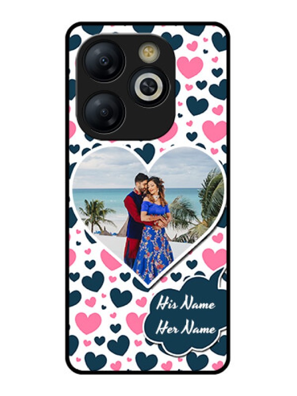 Custom Smart 8 HD Custom Glass Phone Case - Pink and Blue Heart Design