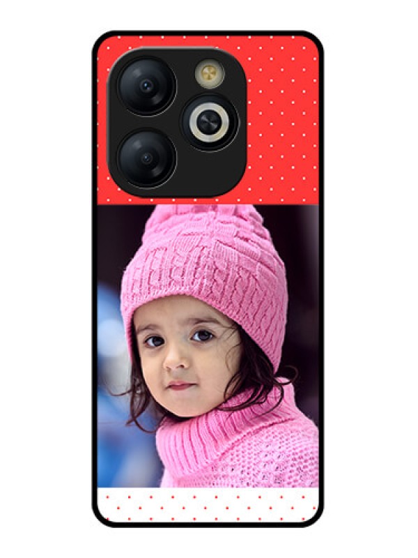 Custom Smart 8 HD Custom Glass Phone Case - Red Pattern Design