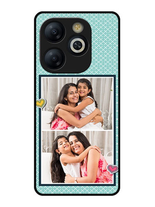 Custom Smart 8 HD Custom Glass Phone Case - 2 Image Holder With Pattern Design