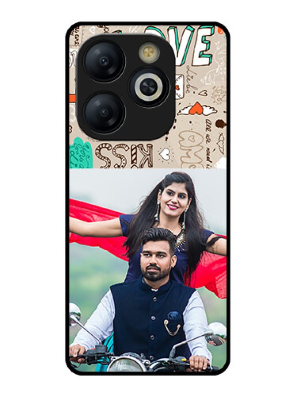 Custom Smart 8 HD Custom Glass Phone Case - Love Doodle Pattern