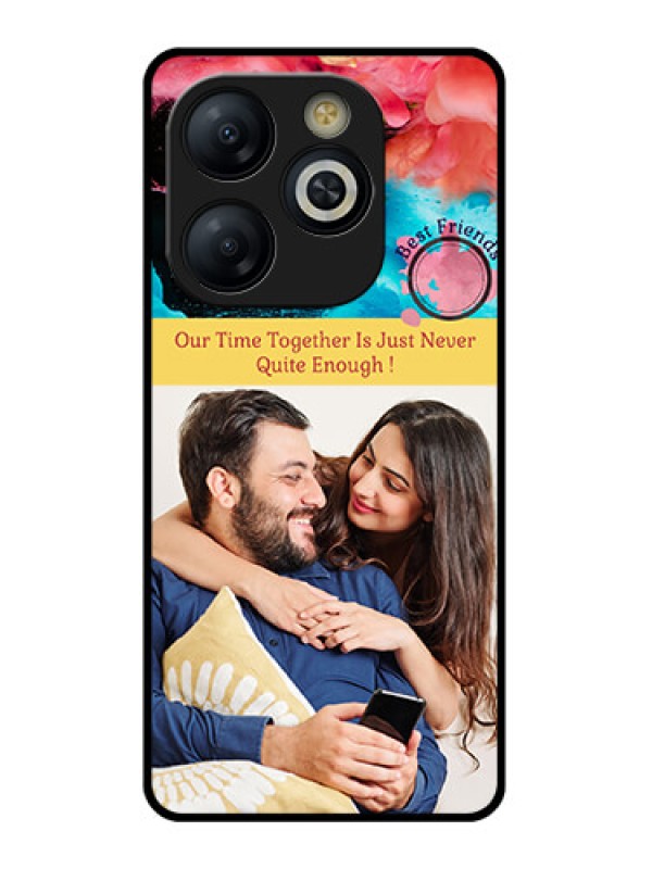 Custom Smart 8 HD Custom Glass Phone Case - Quote With Acrylic Painting Design